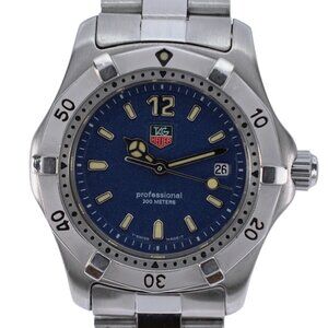 Vintage Ladies Tag Heuer 29mm Blue Dial Professional 2000 Series Watch WK1313!